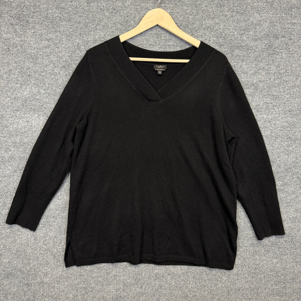Talbots Petite Sz 1X Sweater Black Pure Cashmere Capsule Minimalist Quiet Luxury
